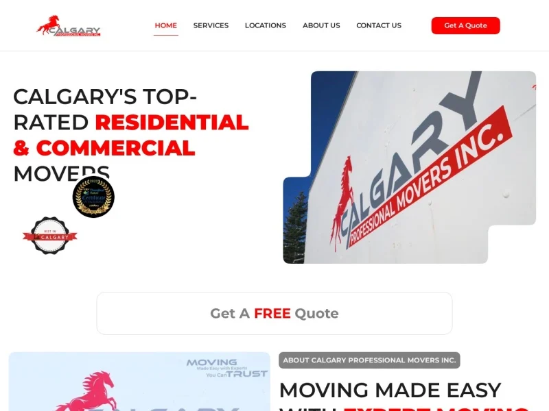 Calgary Pro Movers website designed by Autom8Growth